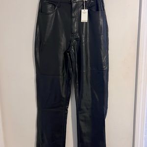 NWT Abercrombie and Fitch faux leather jeans. Size 6